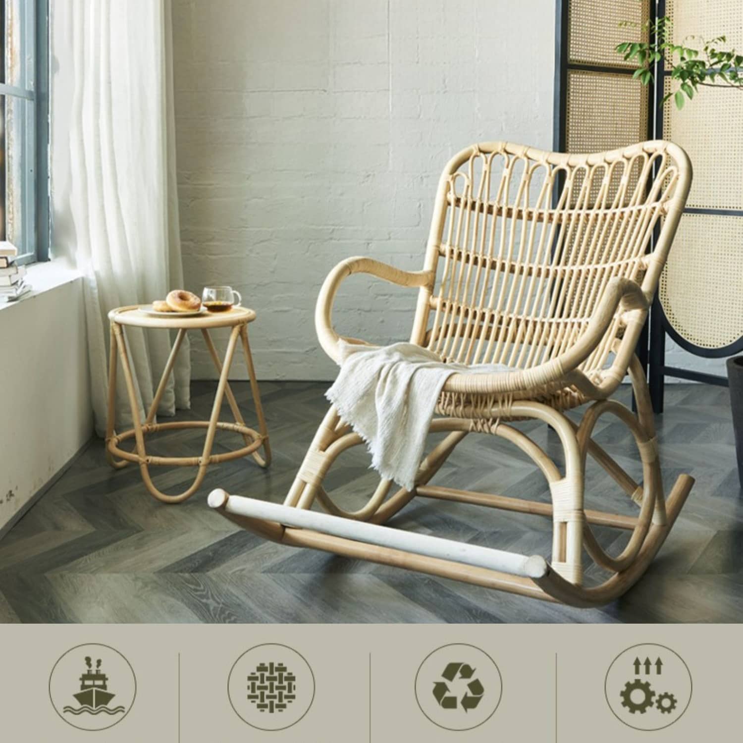 Natural Wood Rattan Chair - Stylish and Durable Seating for Your Home tzm-548