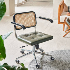 Modern Ash Wood Desk Office Chair with PU Leather and Adjustable Height tzm-551