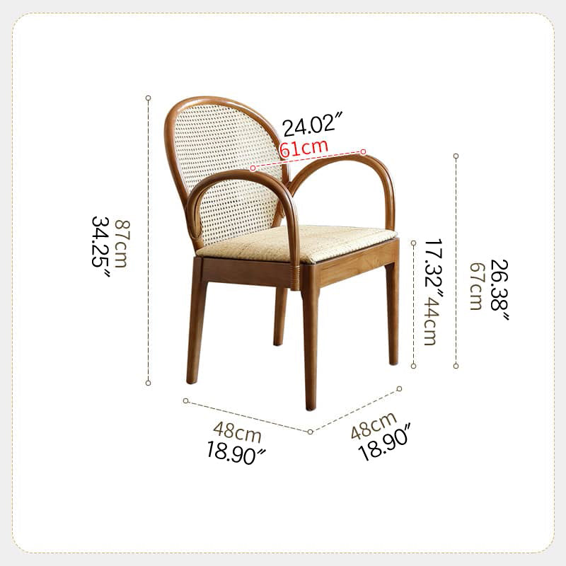 Sleek Rattan Chair in Natural Ash Wood Finish - Perfect for Stylish Interiors tzm-552