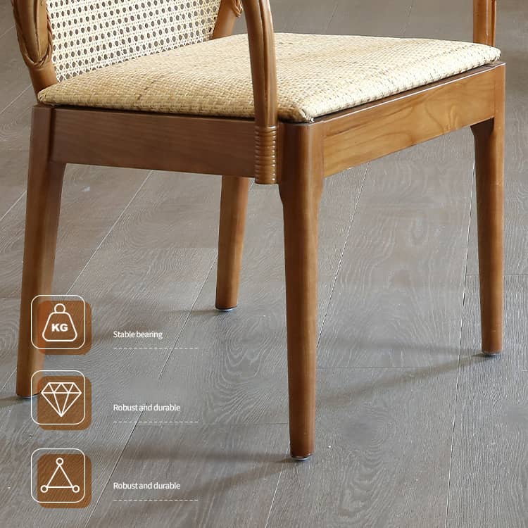 Sleek Rattan Chair in Natural Ash Wood Finish - Perfect for Stylish Interiors tzm-552