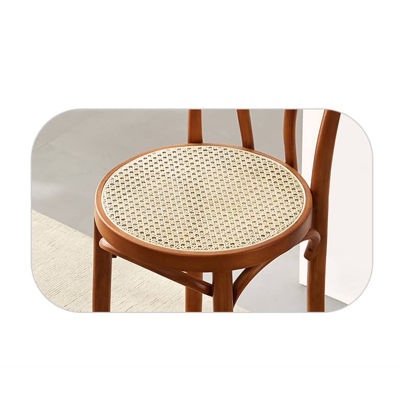 Minimalistic Wooden Bar Stool with Rattan Seat - Perfect Design for Your Room tzm-555