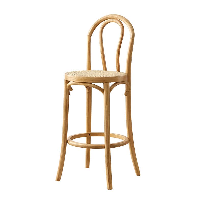 Minimalistic Wooden Bar Stool with Rattan Seat - Perfect Design for Your Room tzm-555