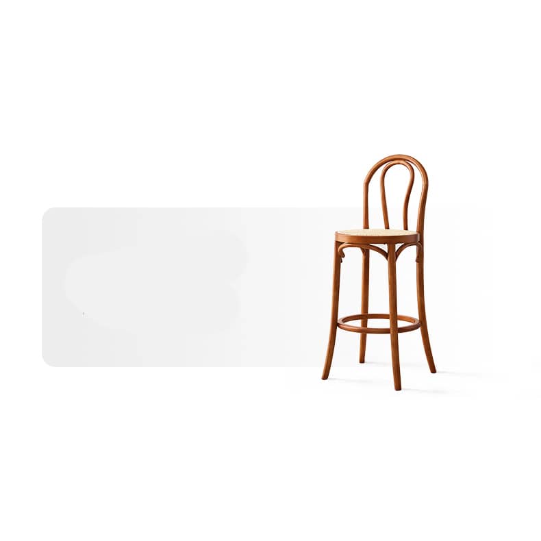 Minimalistic Wooden Bar Stool with Rattan Seat - Perfect Design for Your Room tzm-555