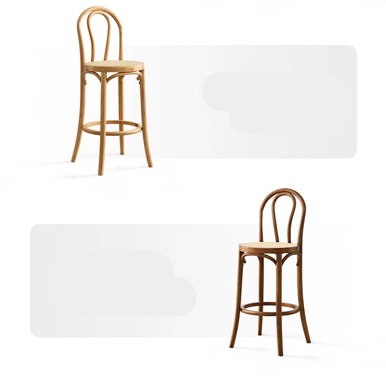 Minimalistic Wooden Bar Stool with Rattan Seat - Perfect Design for Your Room tzm-555