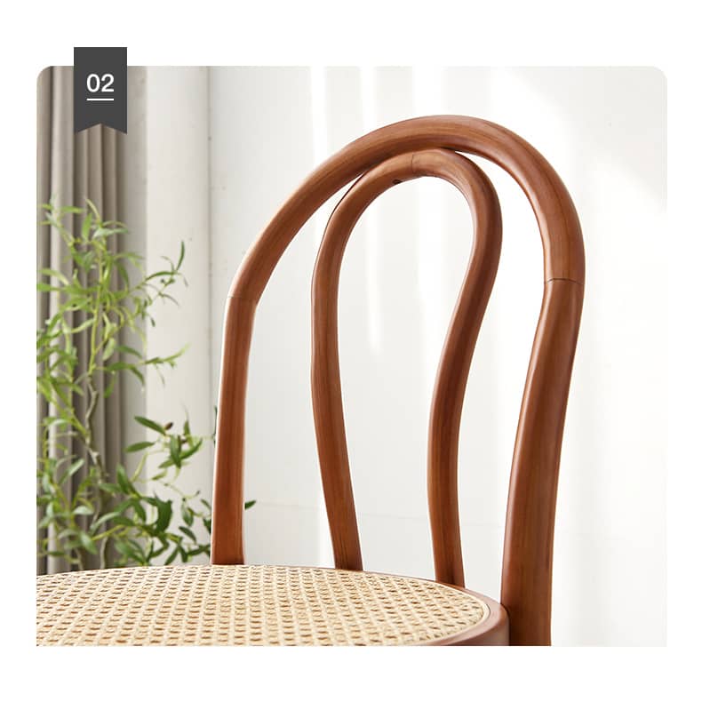 Minimalistic Wooden Bar Stool with Rattan Seat - Perfect Design for Your Room tzm-555