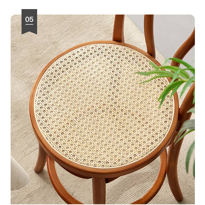 Minimalistic Wooden Bar Stool with Rattan Seat - Perfect Design for Your Room tzm-555