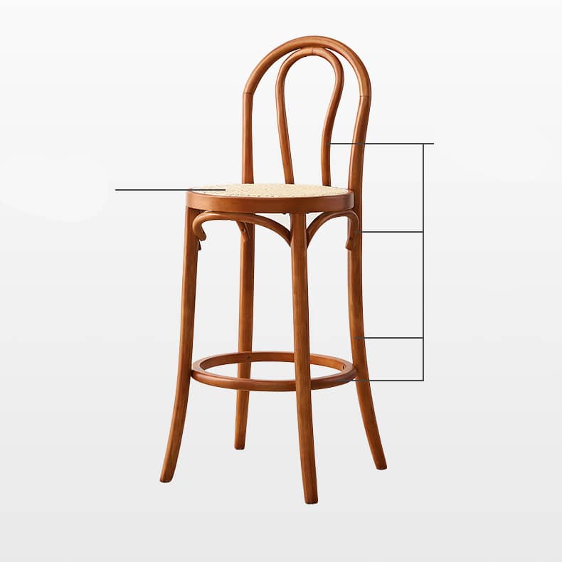 Minimalistic Wooden Bar Stool with Rattan Seat - Perfect Design for Your Room tzm-555