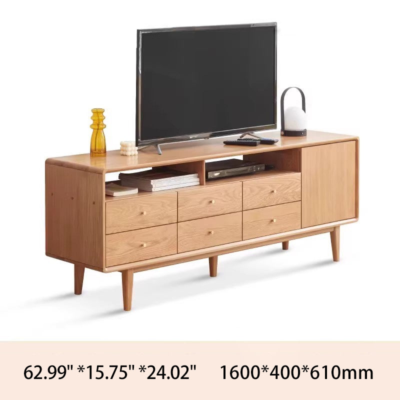 Premium Red Oak TV Stand - Elegant & Durable Entertainment Console y84n11