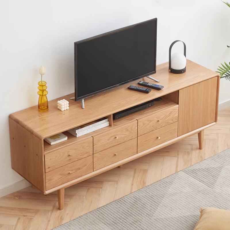 Premium Red Oak TV Stand - Elegant & Durable Entertainment Console y84n11