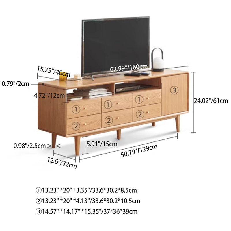 Premium Red Oak TV Stand - Elegant & Durable Entertainment Console y84n11