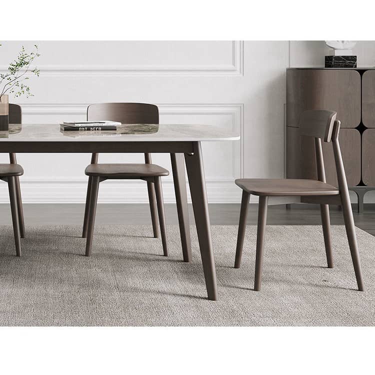 Sleek Oak Wood Dining Table with Oak Legs & Durable Sintered Stone Top ybn-389