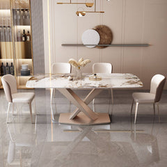 Elegant White Sintered Stone Dining Table - Durable & Stylish Furniture ybn-393