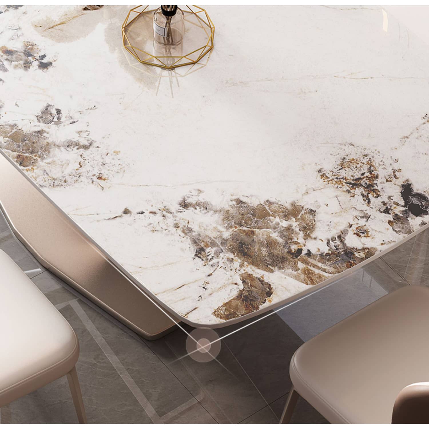 Elegant White Sintered Stone Dining Table - Durable & Stylish Furniture ybn-393