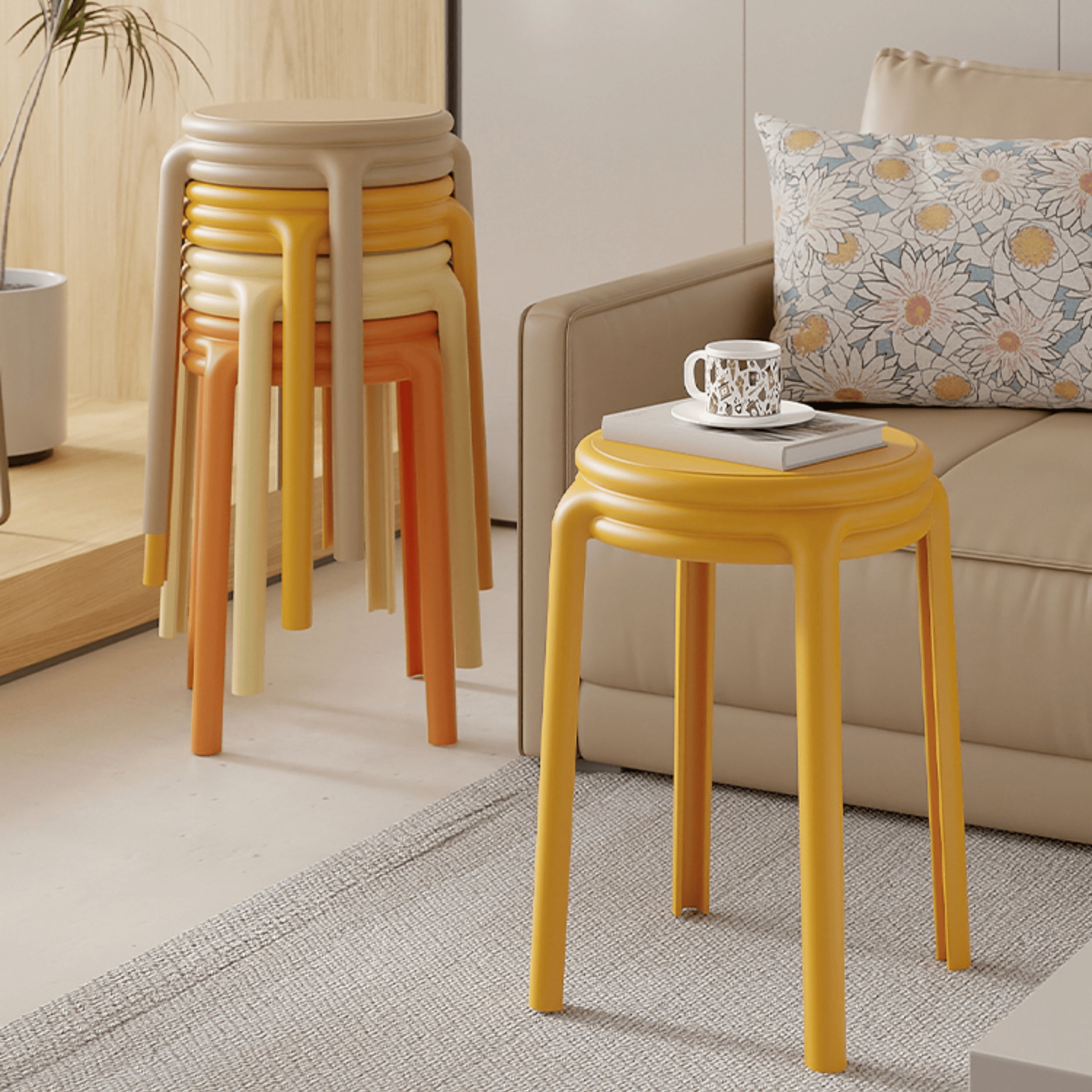 Vibrant & Stylish Multi-Colored Stools: Perfect for Any Room Décor ym-622