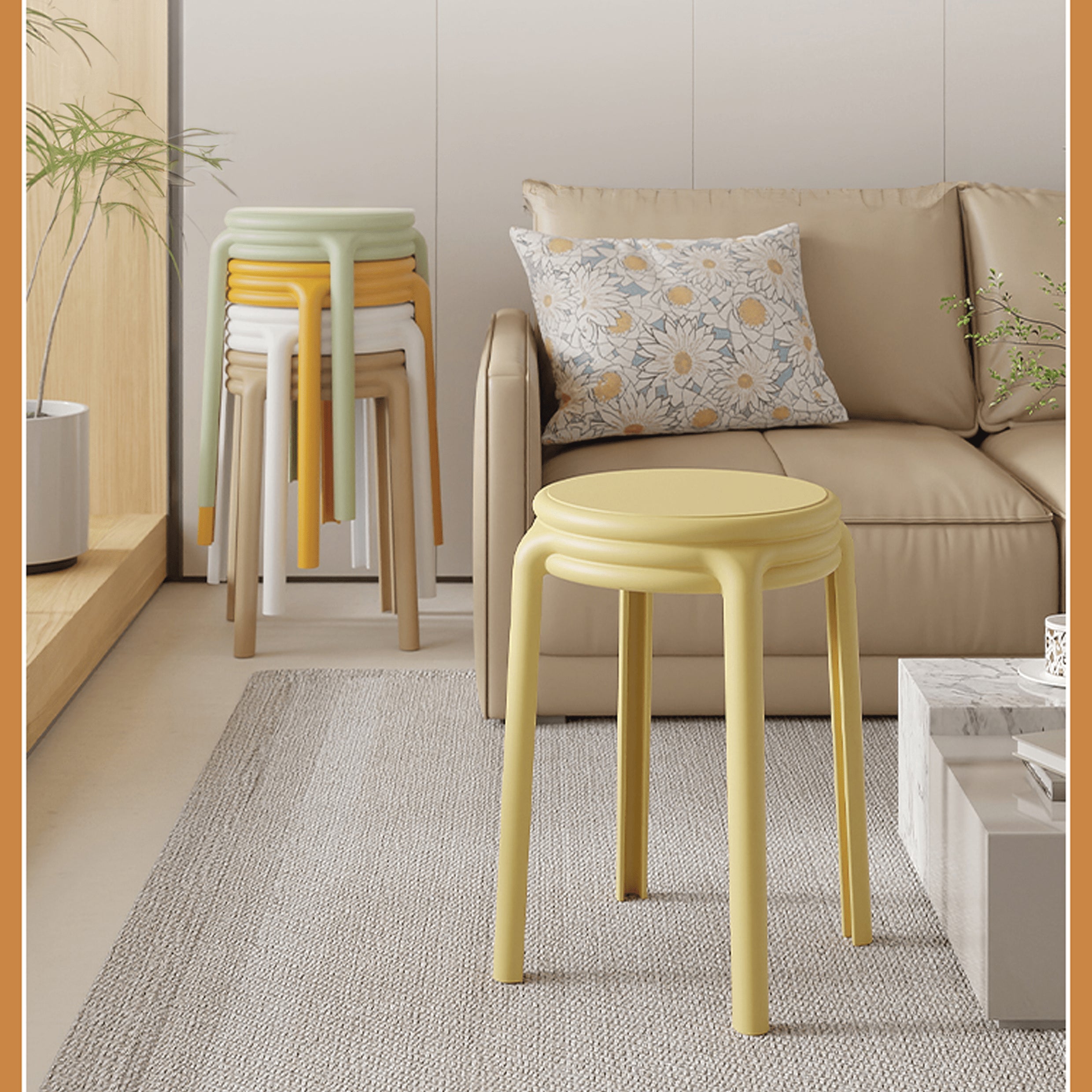 Vibrant & Stylish Multi-Colored Stools: Perfect for Any Room Décor ym-622