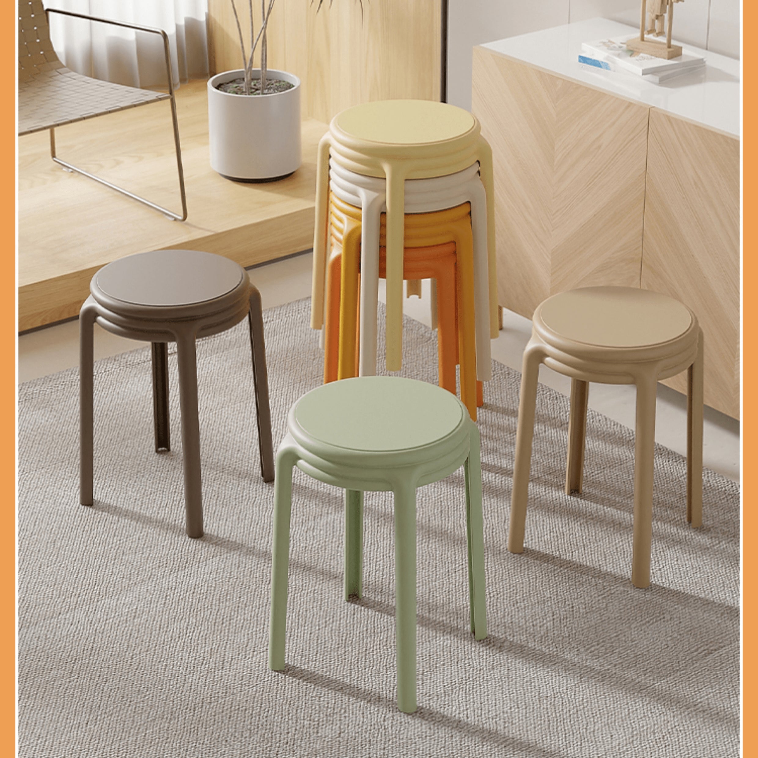 Vibrant & Stylish Multi-Colored Stools: Perfect for Any Room Décor ym-622