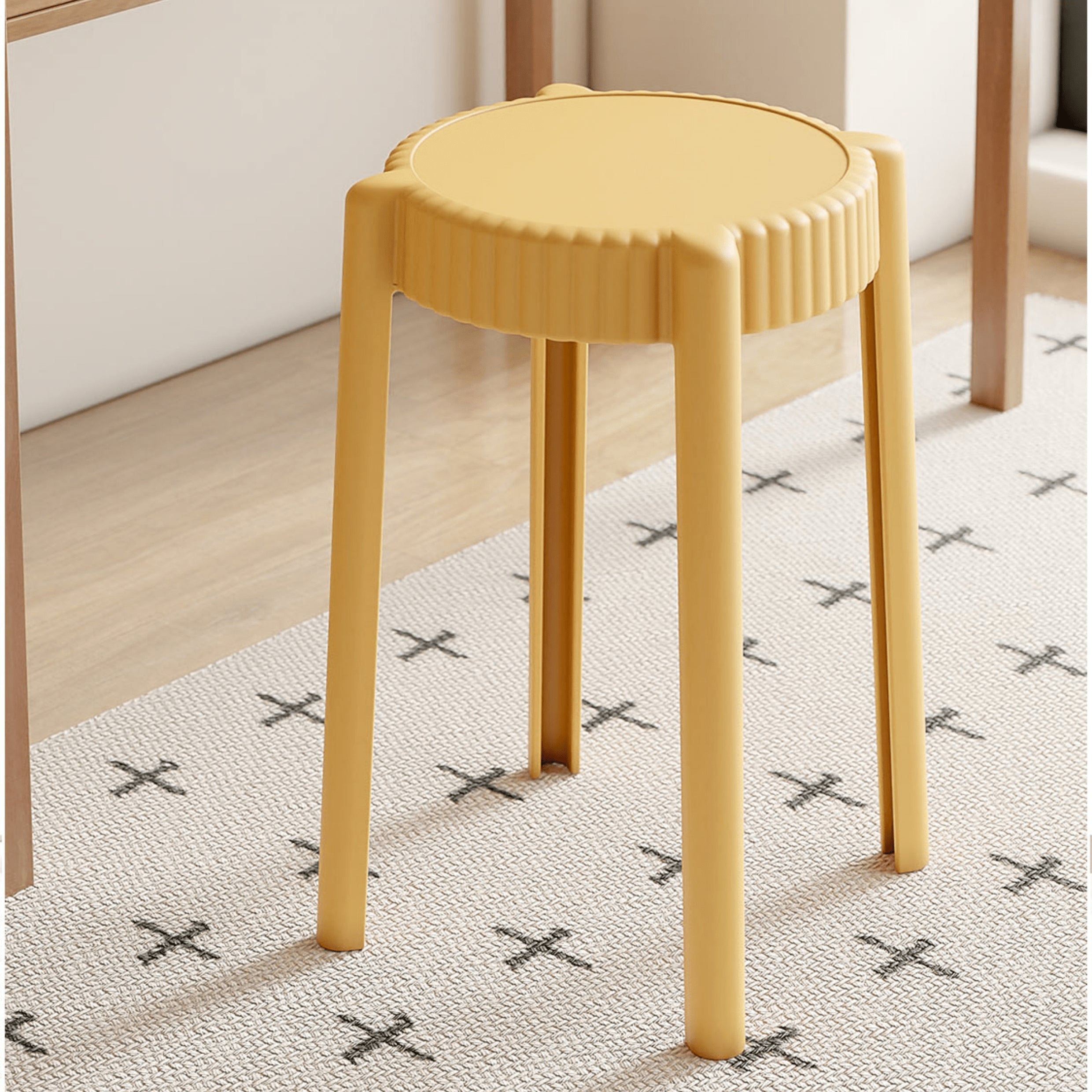 Vibrant Multi-Color Stool Collection: Off White, Black, Gray, Khaki, Dark Brown, Light Yellow, Orange, Green ym-623