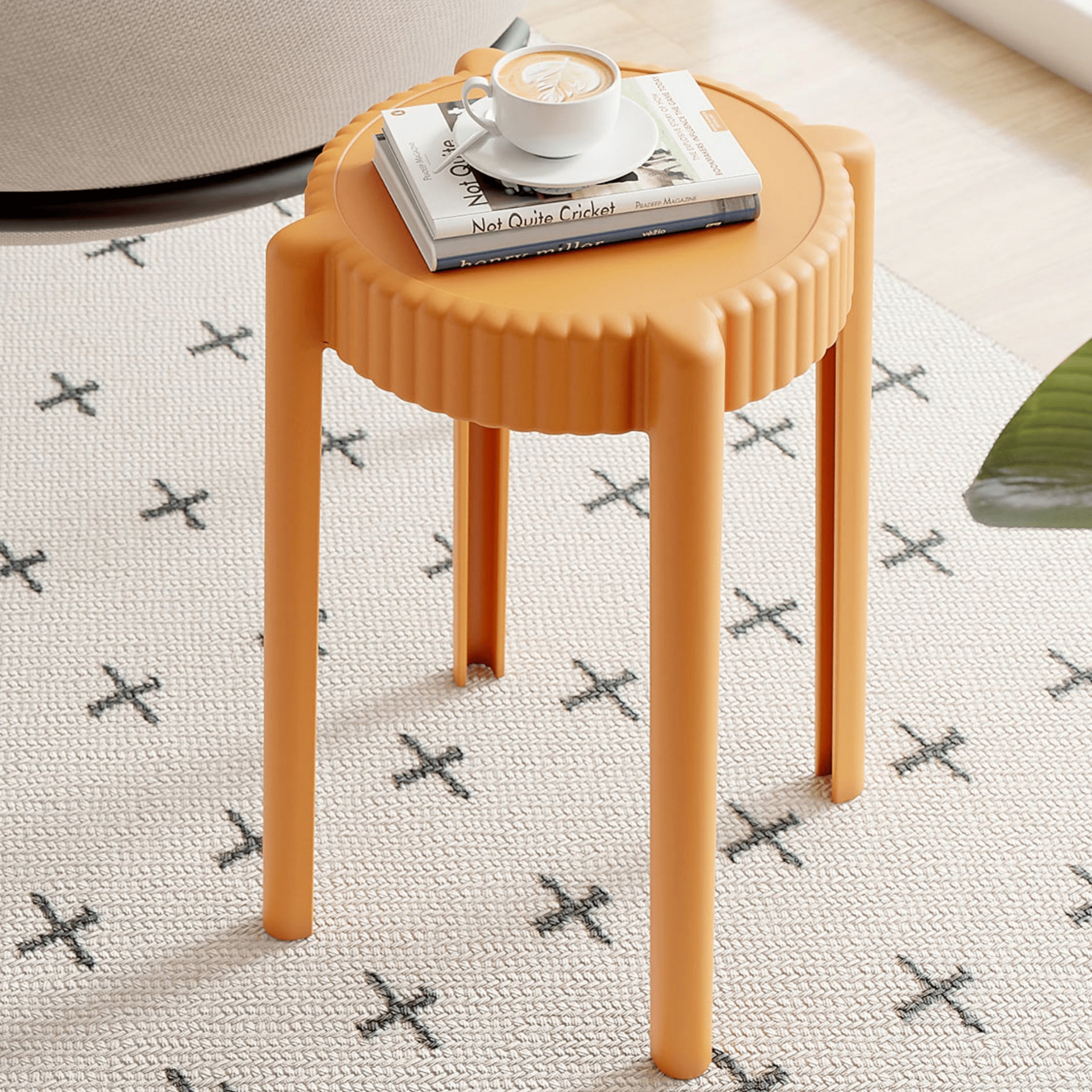 Vibrant Multi-Color Stool Collection: Off White, Black, Gray, Khaki, Dark Brown, Light Yellow, Orange, Green ym-623