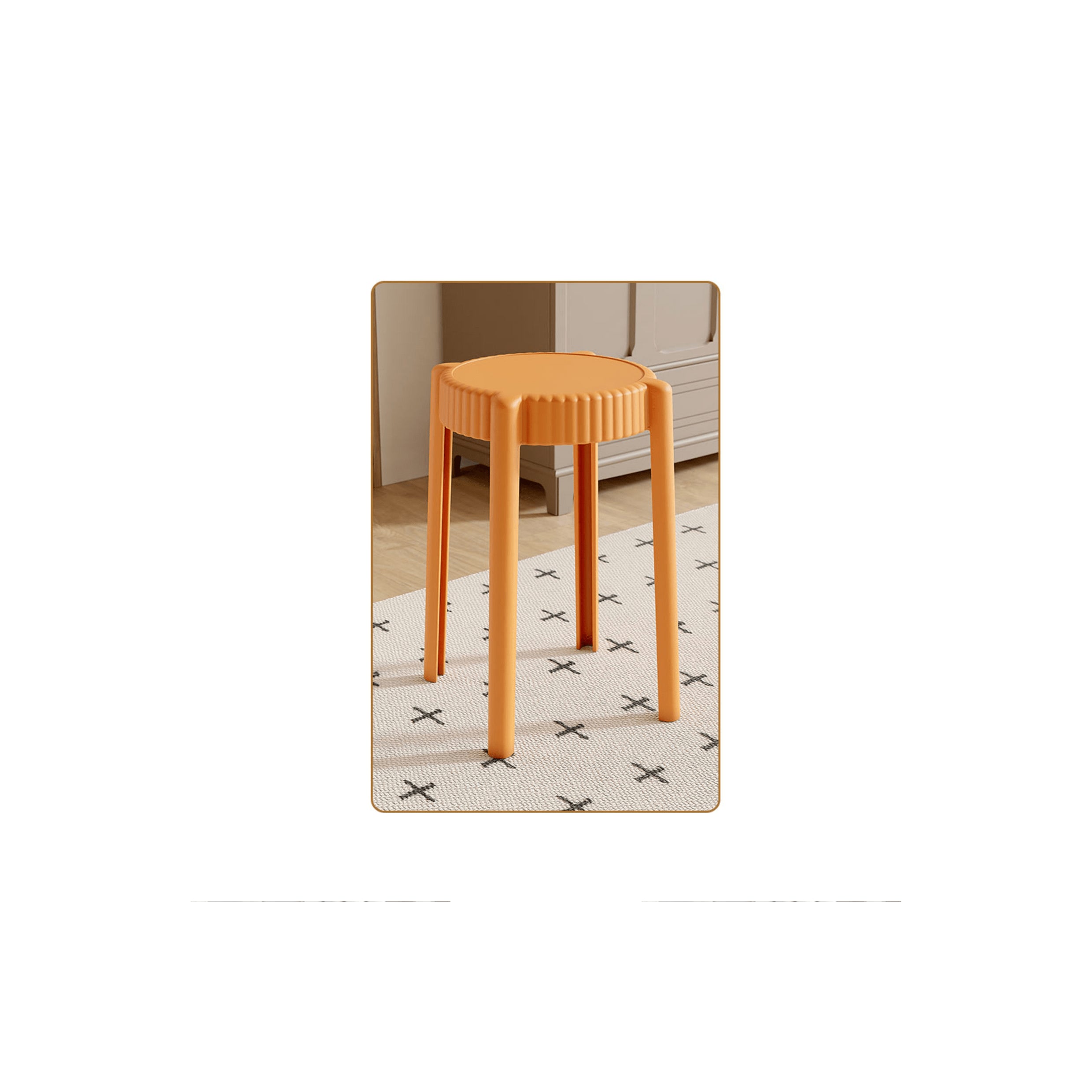 Vibrant Multi-Color Stool Collection: Off White, Black, Gray, Khaki, Dark Brown, Light Yellow, Orange, Green ym-623