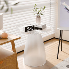 Elegant Transparent End Table - Modern Design in Gray, Brown, Pink, Off White - Durable PET Material ym-628