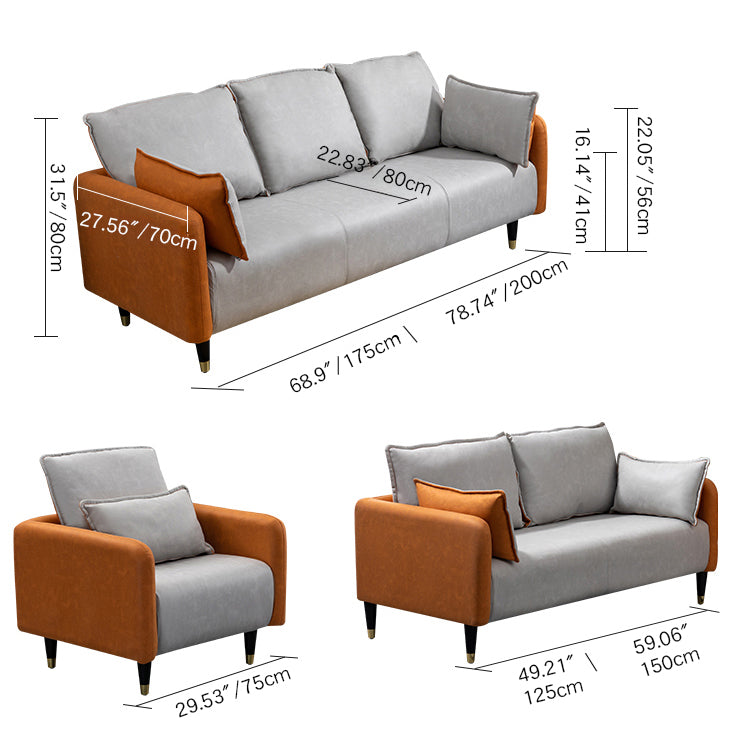 Contemporary Multi-Color Sofa Set with Cotton Filling & Wooden Base for LIvingroom yr-120