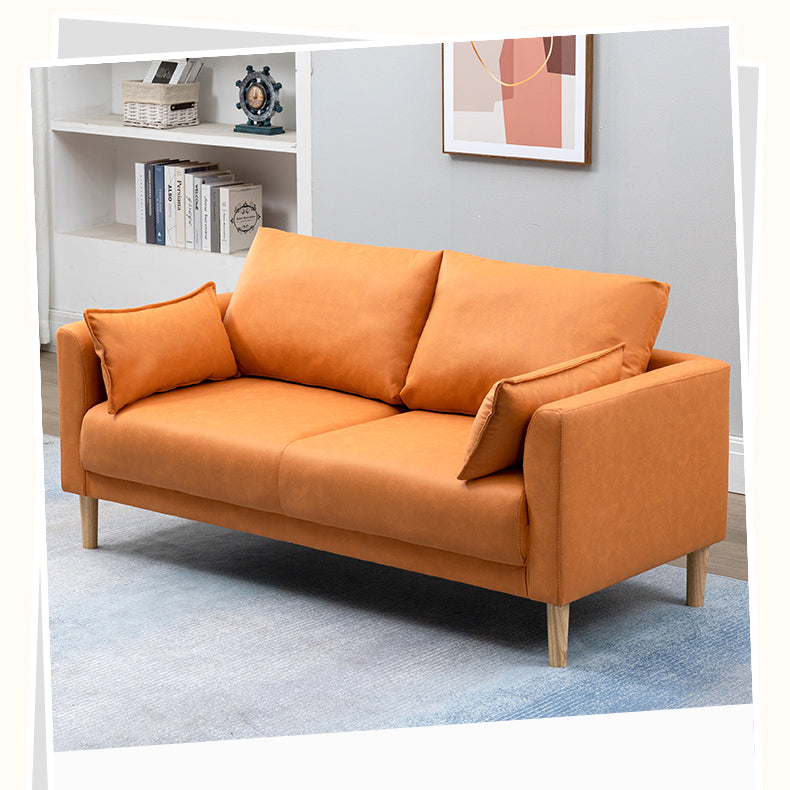 Stylish Multi-Color Techno Fabric Sofa with Wooden Accents – Brighten Your Living Space yr-121