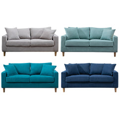 Stylish Multi-Color Scratch-Resistant Fabric Sofa with Rubber Wood Legs yr-123