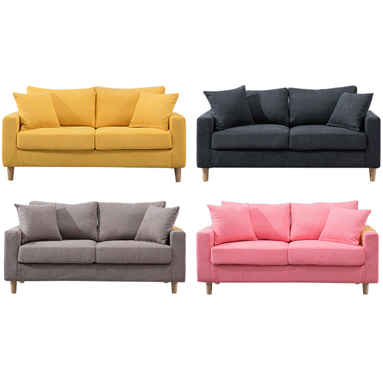 Stylish Multi-Color Scratch-Resistant Fabric Sofa with Rubber Wood Legs yr-123