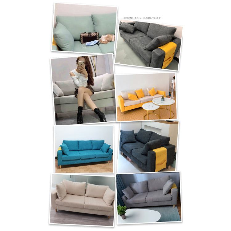 Stylish Multi-Color Scratch-Resistant Fabric Sofa with Rubber Wood Legs yr-123