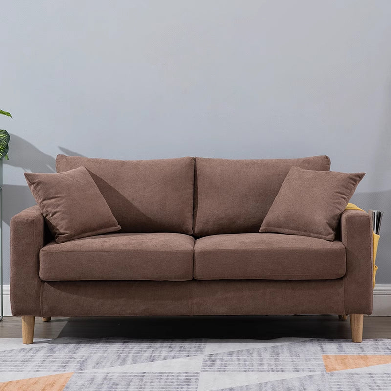 Stylish Multi-Color Scratch-Resistant Fabric Sofa with Rubber Wood Legs yr-123