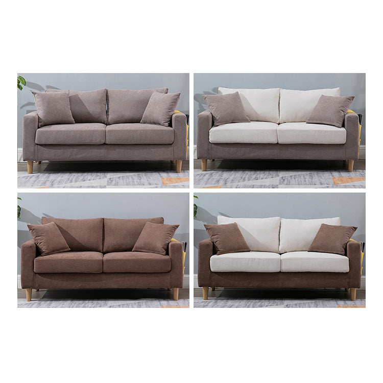 Stylish Multi-Color Scratch-Resistant Fabric Sofa with Rubber Wood Legs yr-123