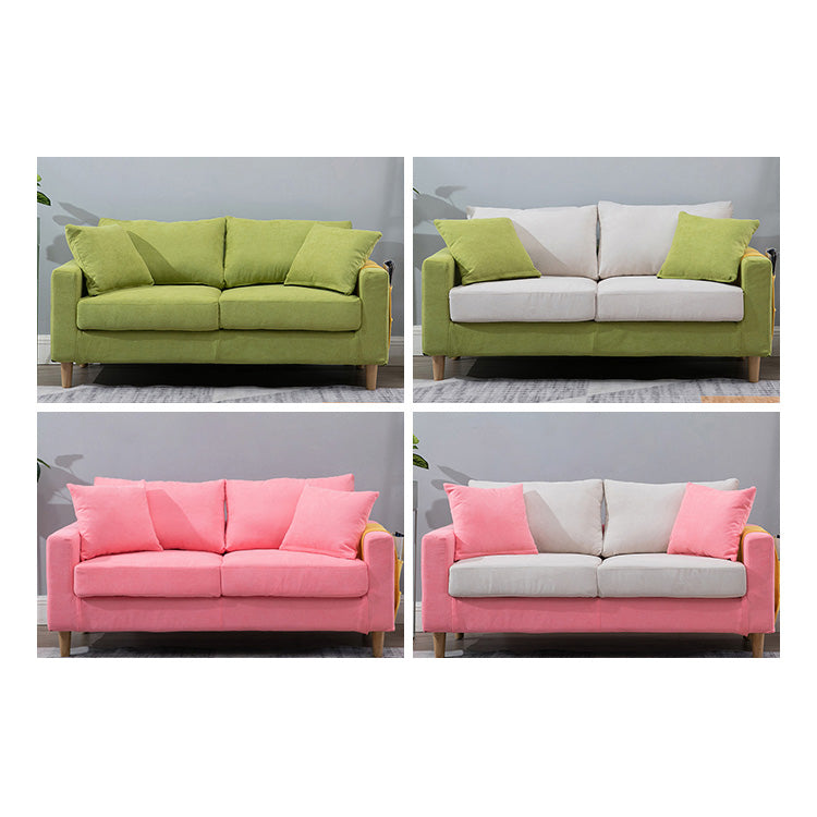 Stylish Multi-Color Scratch-Resistant Fabric Sofa with Rubber Wood Legs yr-123