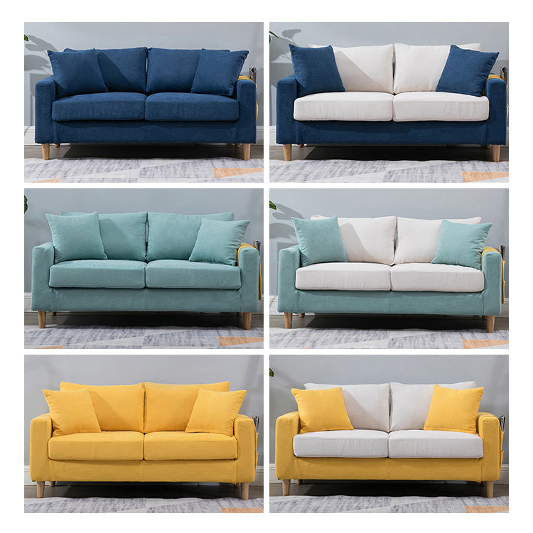 Stylish Multi-Color Scratch-Resistant Fabric Sofa with Rubber Wood Legs yr-123