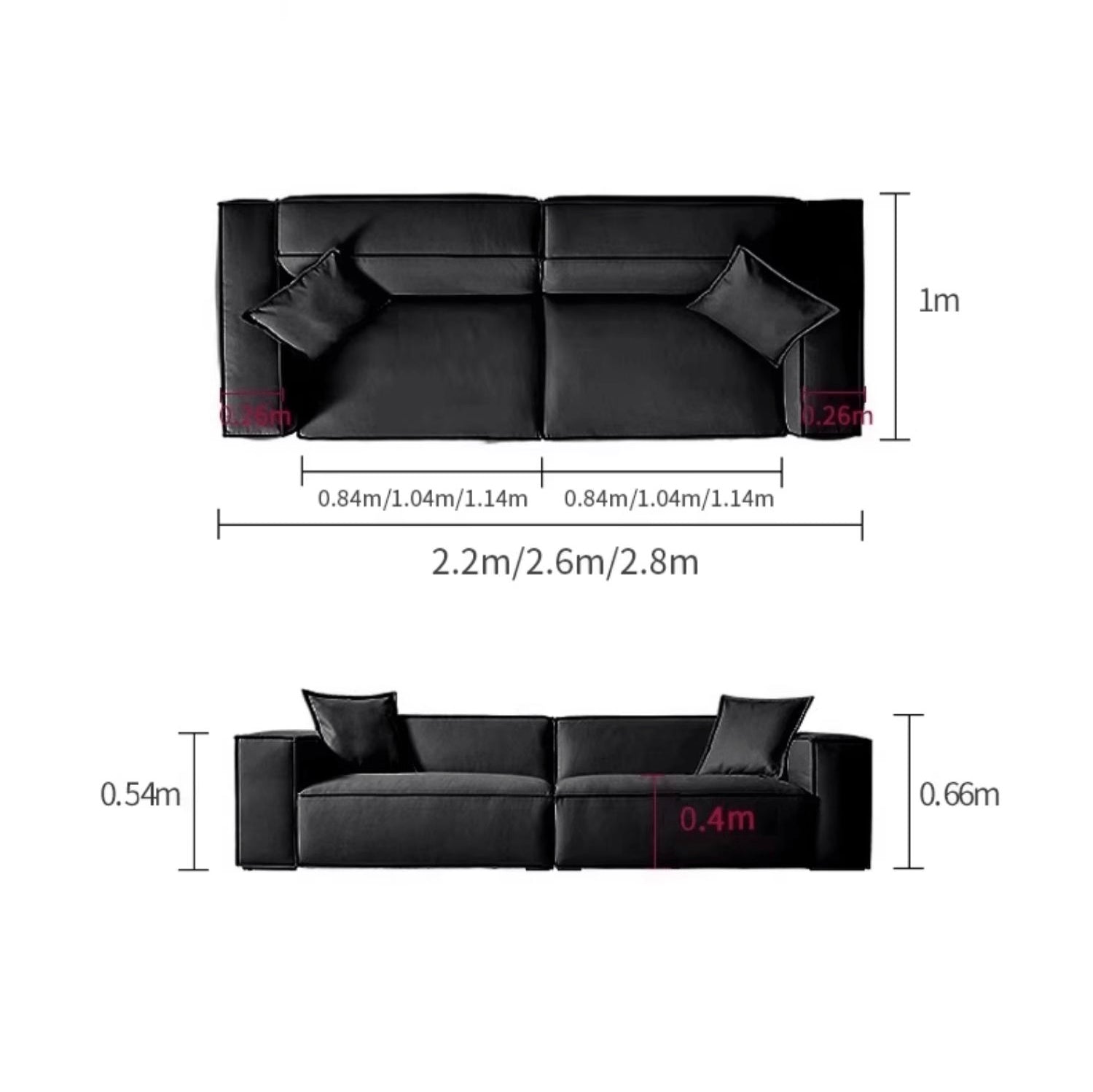 Modern Pine Techno Fabric Sofa in Sleek Black and White Design yw-166