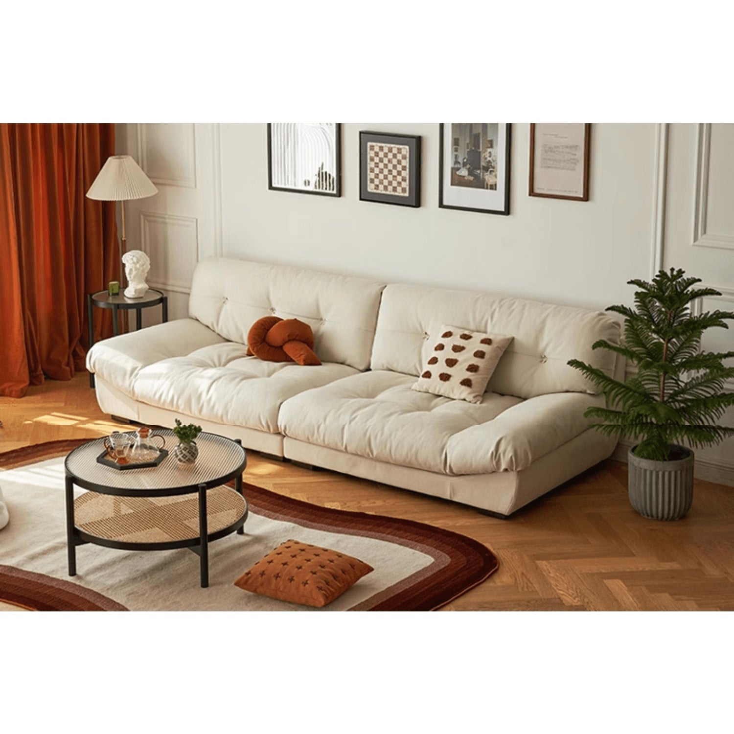 Modern White & Dark Gray Sofa with Scratch-Resistant Fabric - Durable Particle Board Frame yw-168