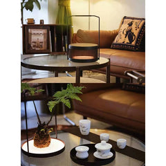 Modern Round Coffee Table Two-Tier for Storage with Glass Top - Stylish Design for LIvingroom yw-169