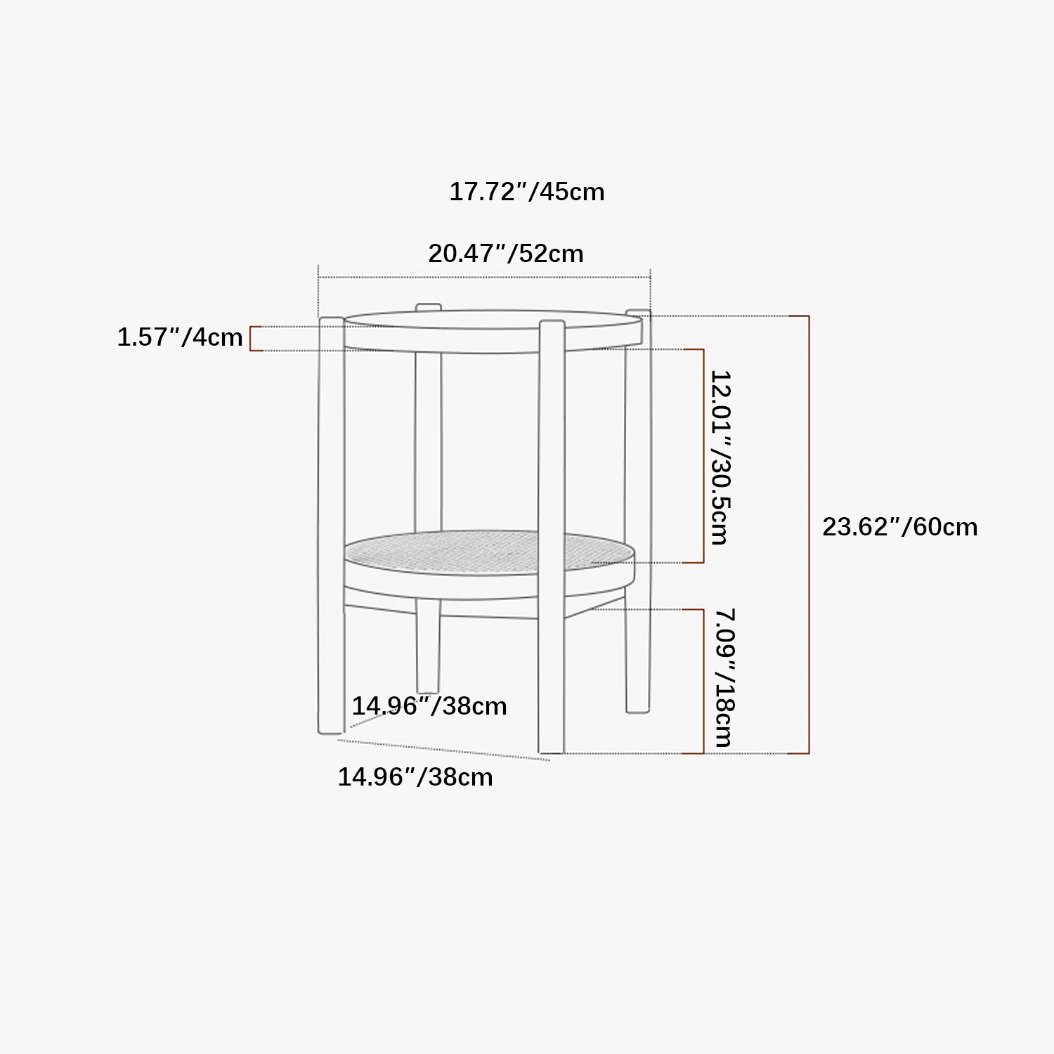 Modern Round Coffee Table Two-Tier for Storage with Glass Top - Stylish Design for LIvingroom yw-169