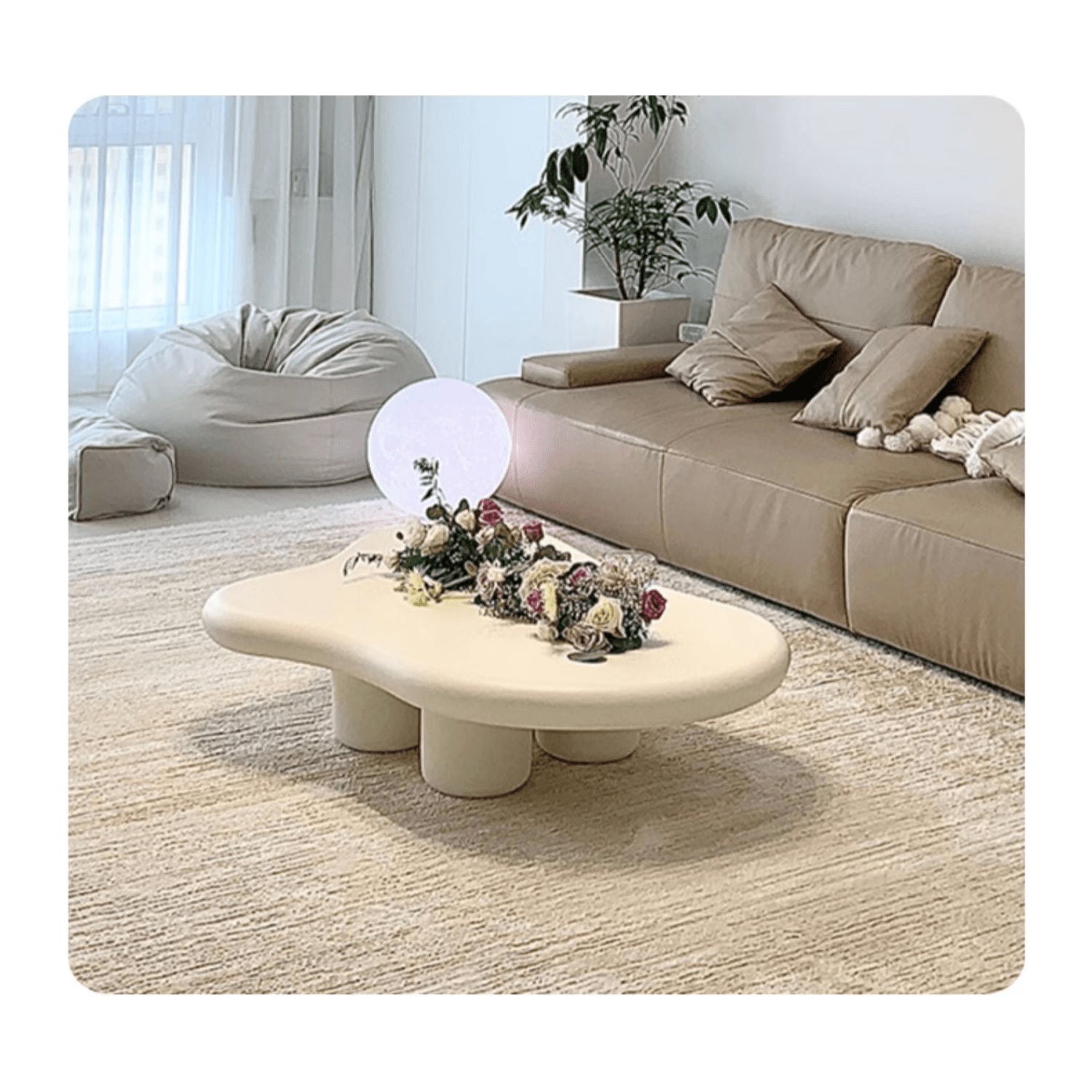 Creamy Abstract Coffee Table - Lovely & Durable Design for LIvingroom yw-178