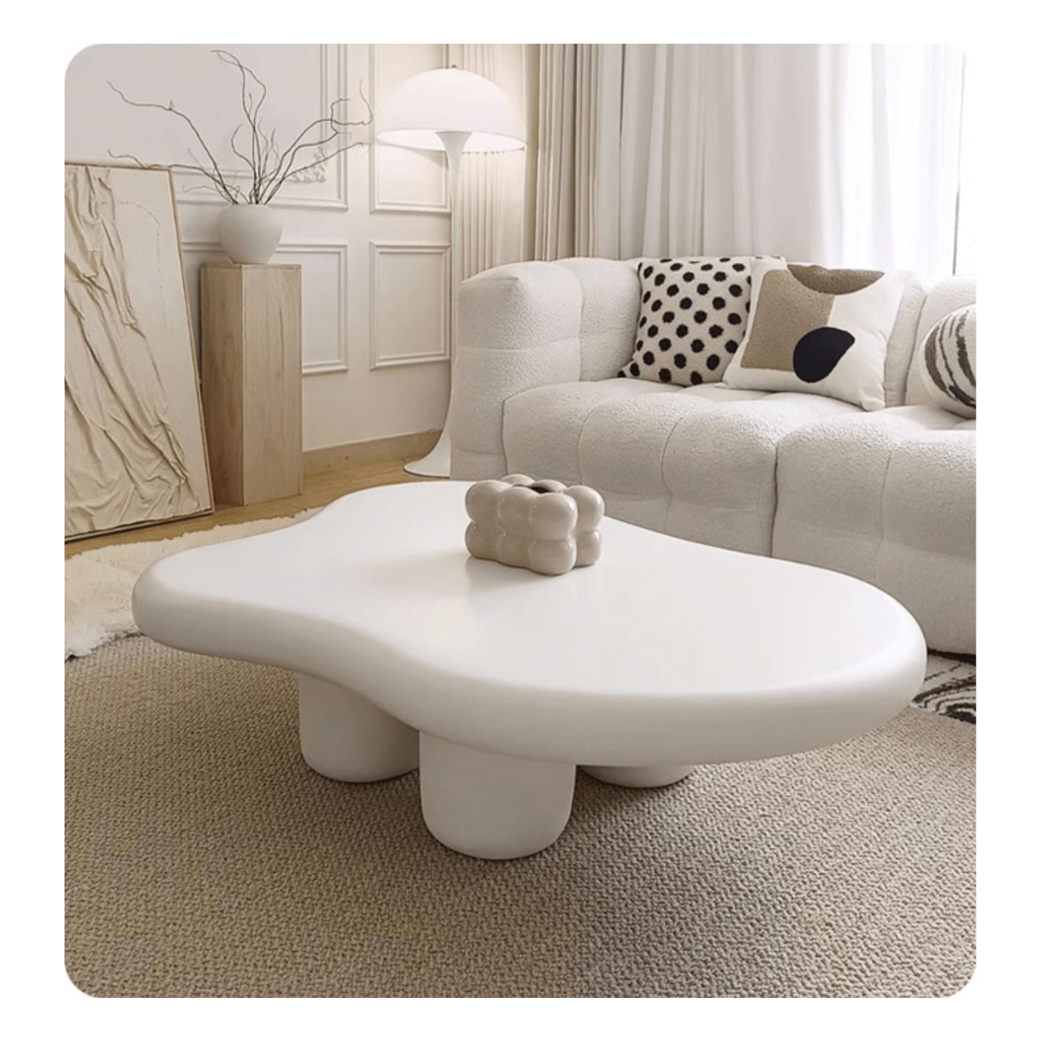 Creamy Abstract Coffee Table - Lovely & Durable Design for LIvingroom yw-178