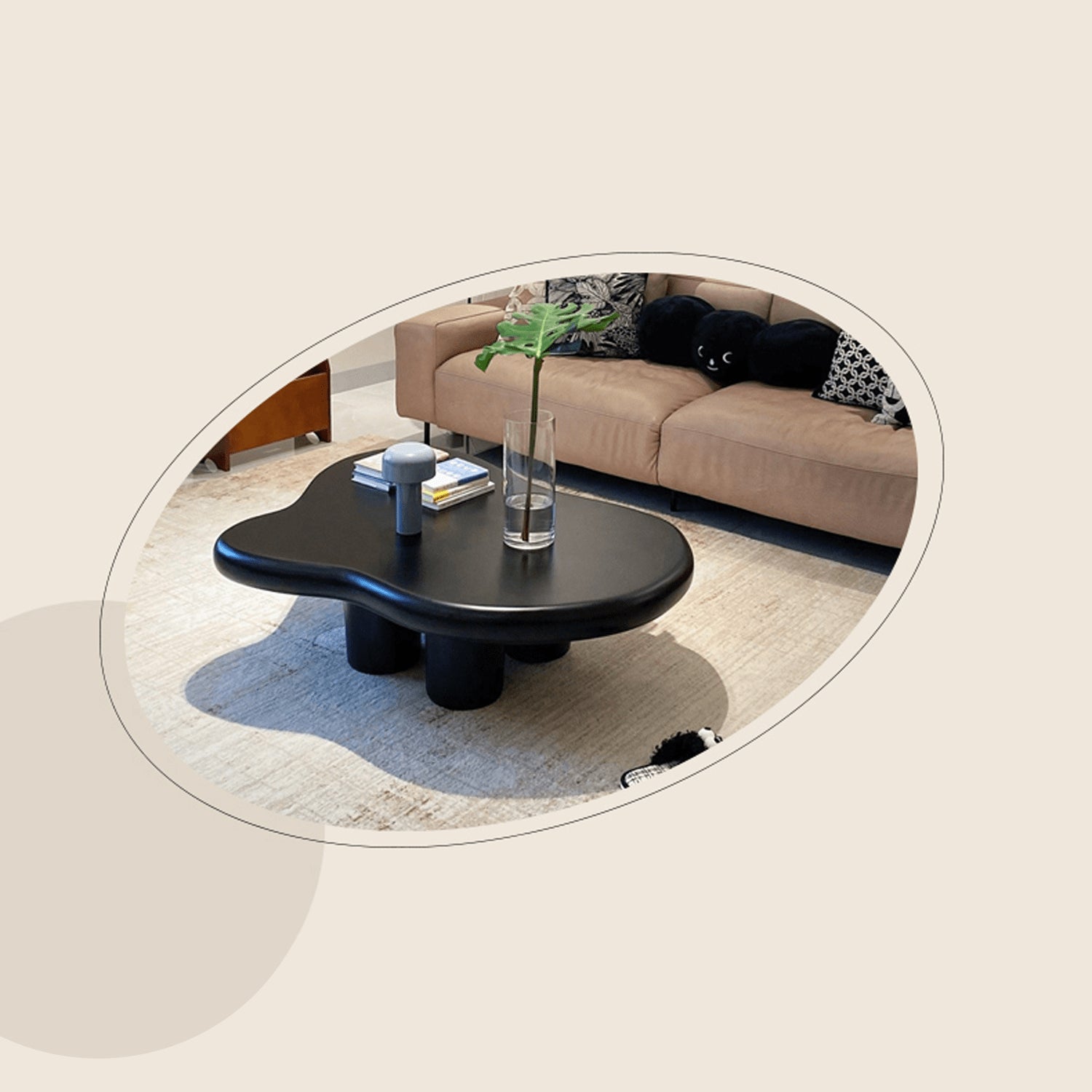 Creamy Abstract Coffee Table - Lovely & Durable Design for LIvingroom yw-178