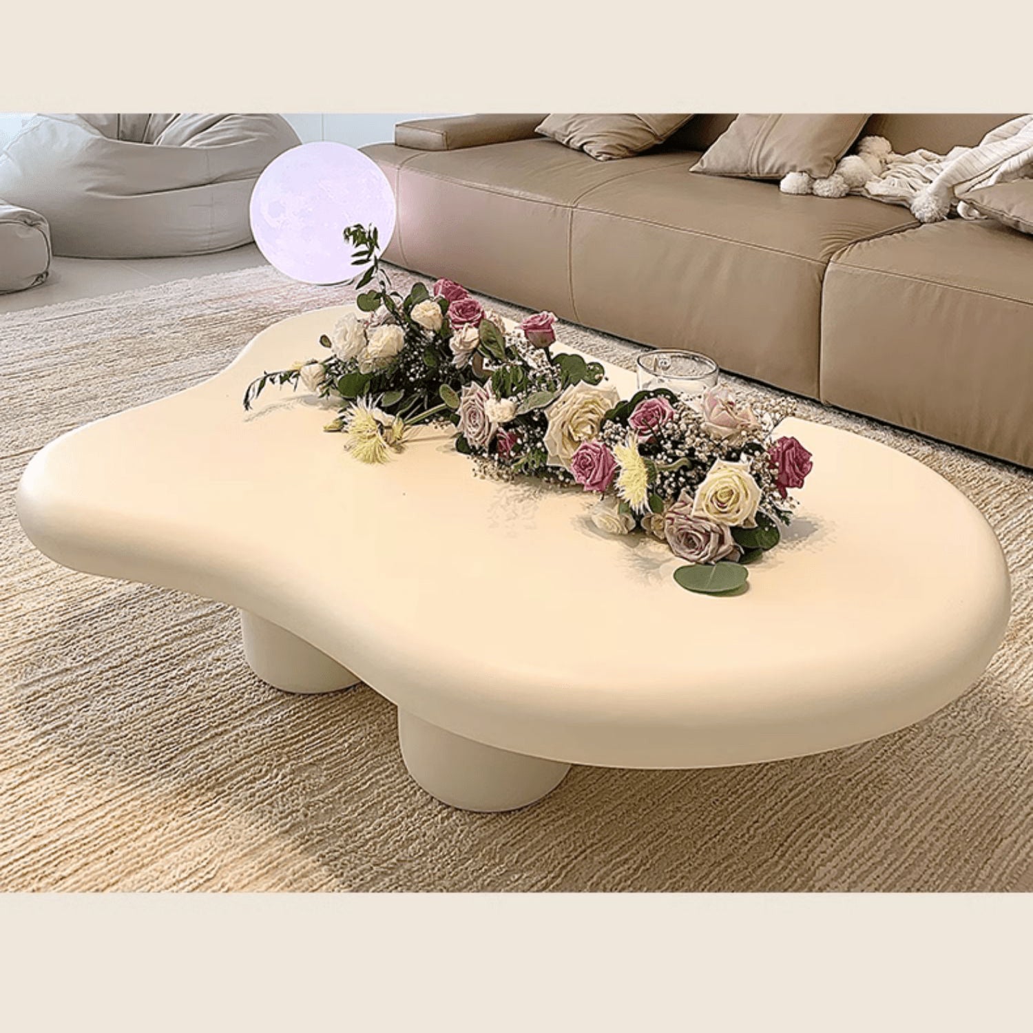 Creamy Abstract Coffee Table - Lovely & Durable Design for LIvingroom yw-178