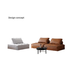 Stylish Modern Sofa in Light Gray and Brown Techno Fabric - Sleek Black Accents yw-181