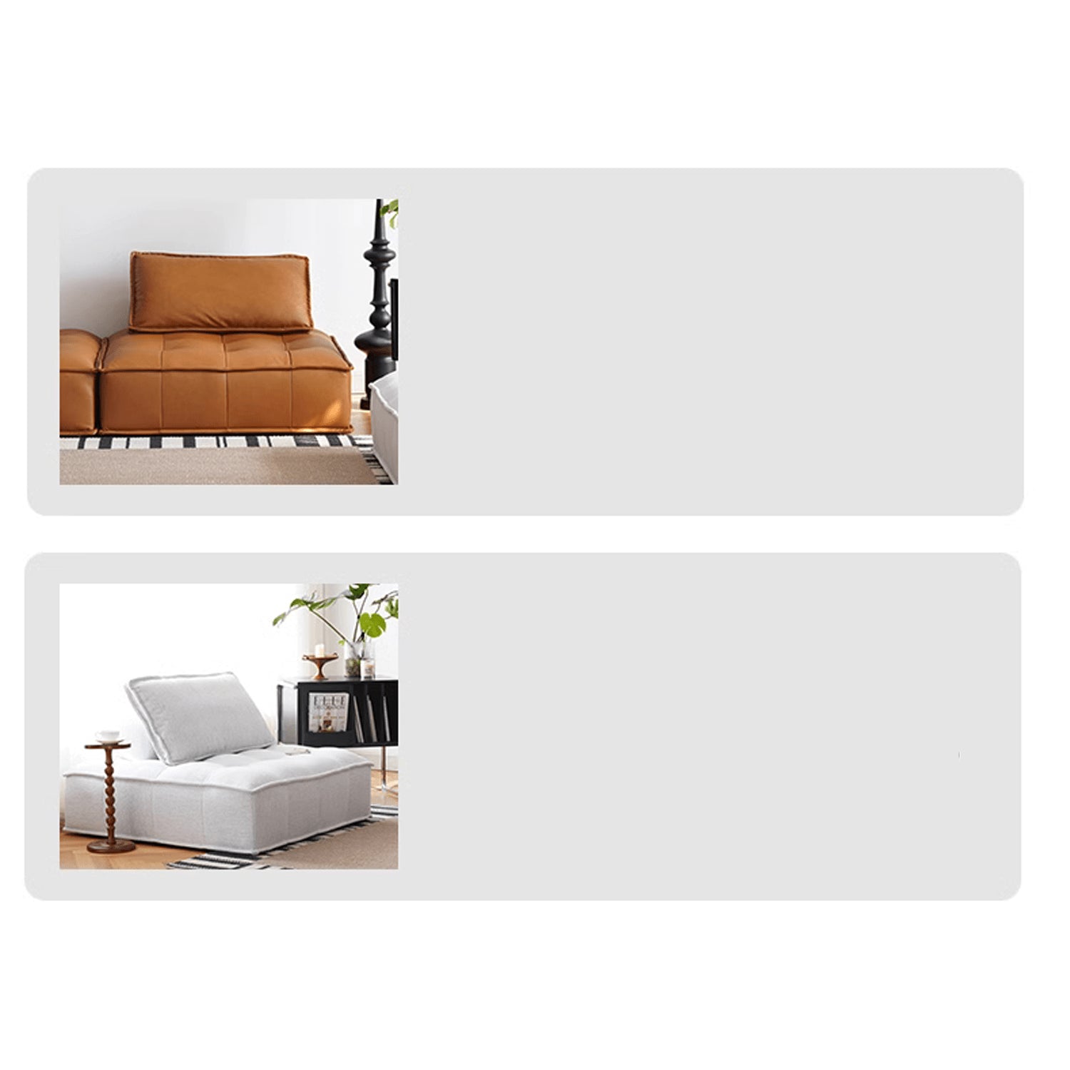 Stylish Modern Sofa in Light Gray and Brown Techno Fabric - Sleek Black Accents yw-181