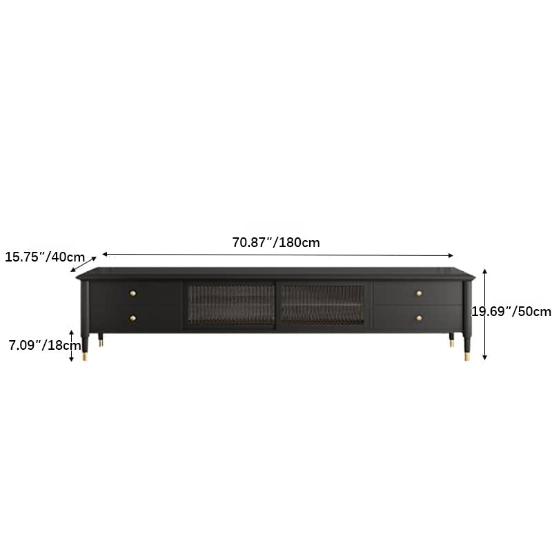 Sleek Black TV Cabinet - Modern Oak & Glass Design for Stylish Living Rooms yw-182