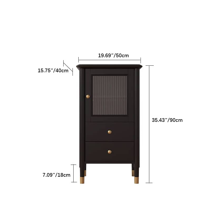 Sleek Black Oak Glass Cabinet - Modern Design & Durable Storage Solution yw-184