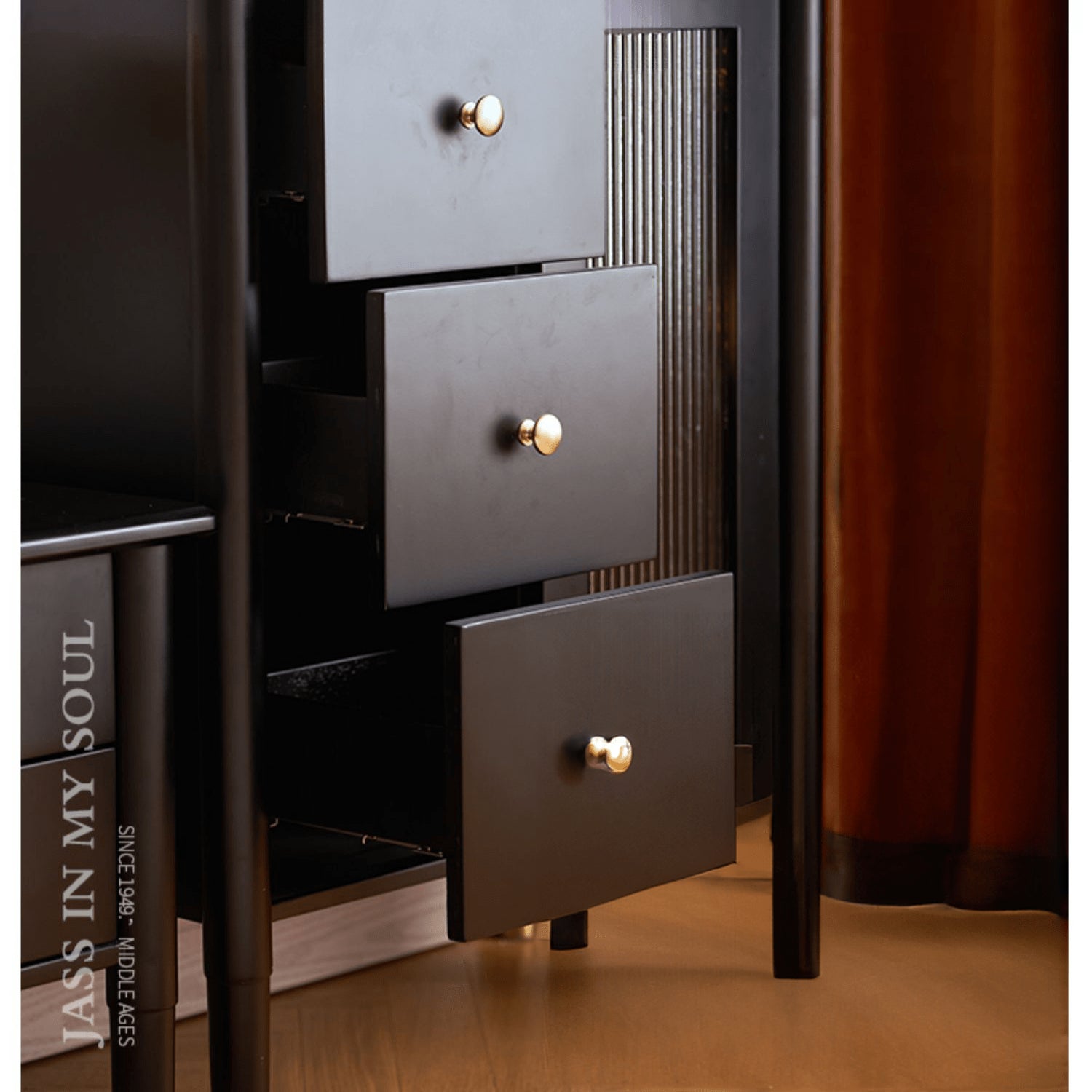 Sleek Black TV Cabinet - Modern Oak & Glass Design for Stylish Living Rooms yw-182