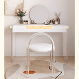 Modern White Vanity Stool with Back Velvet Upholstered Acrylic Chair for Bedroom  yw-186