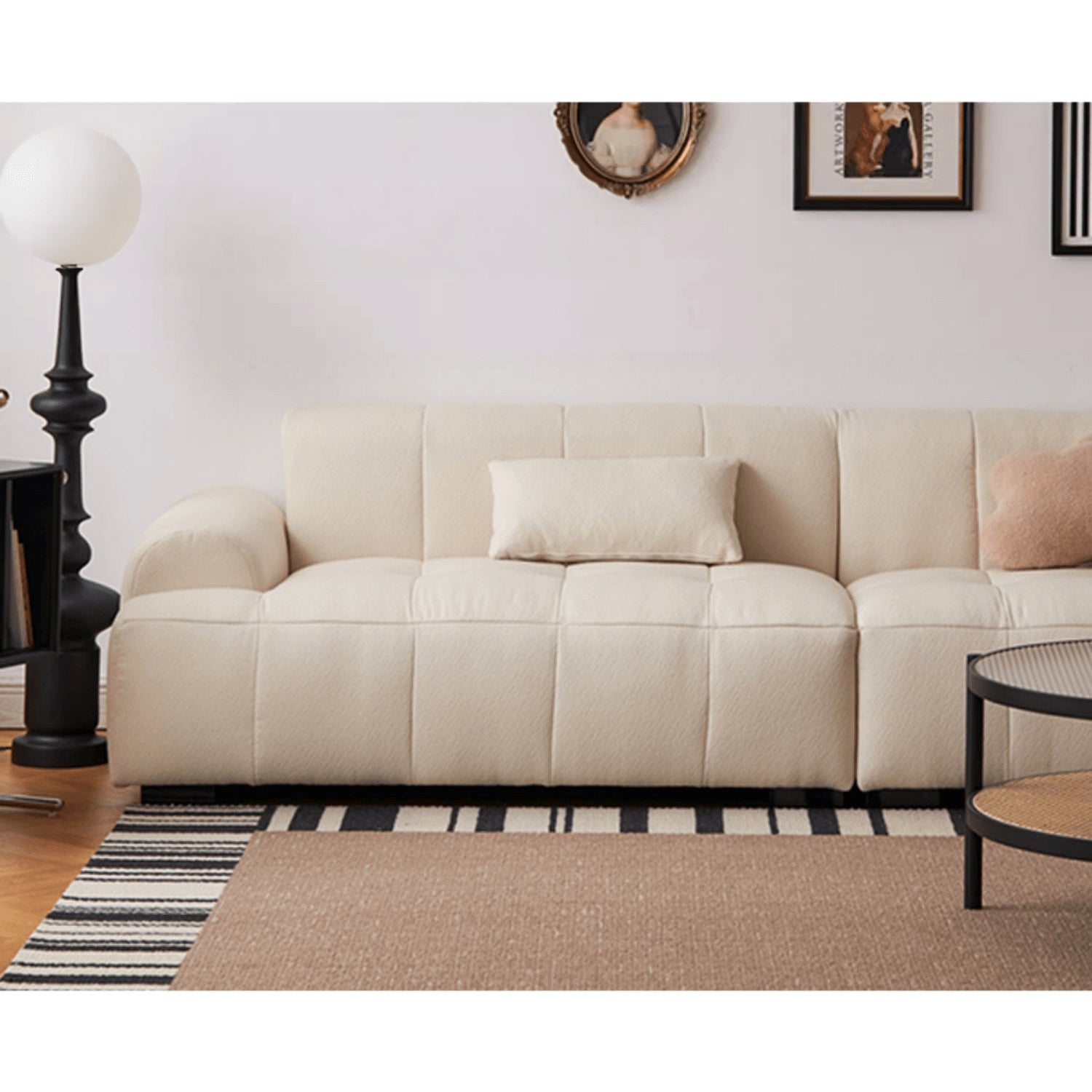 Luxurious White Flannel Sofa - Ultimate Comfort & Elegant Design yw-192