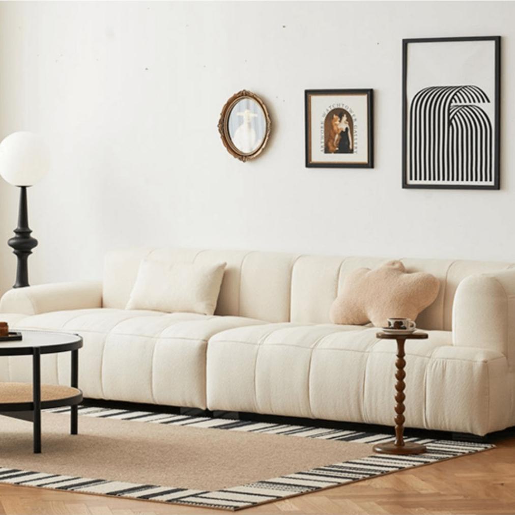 Luxurious White Flannel Sofa - Ultimate Comfort & Elegant Design yw-192