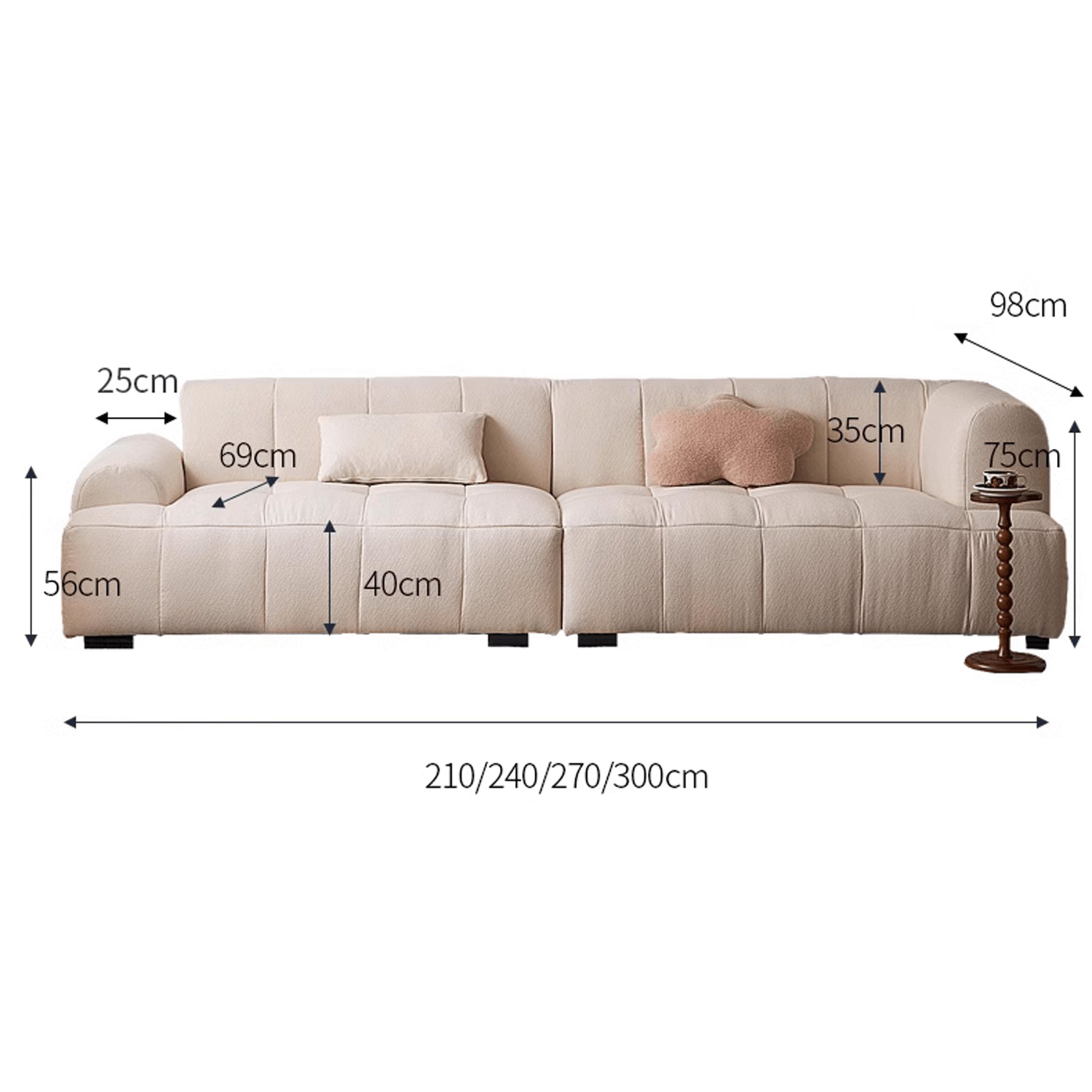 Luxurious White Flannel Sofa - Ultimate Comfort & Elegant Design yw-192